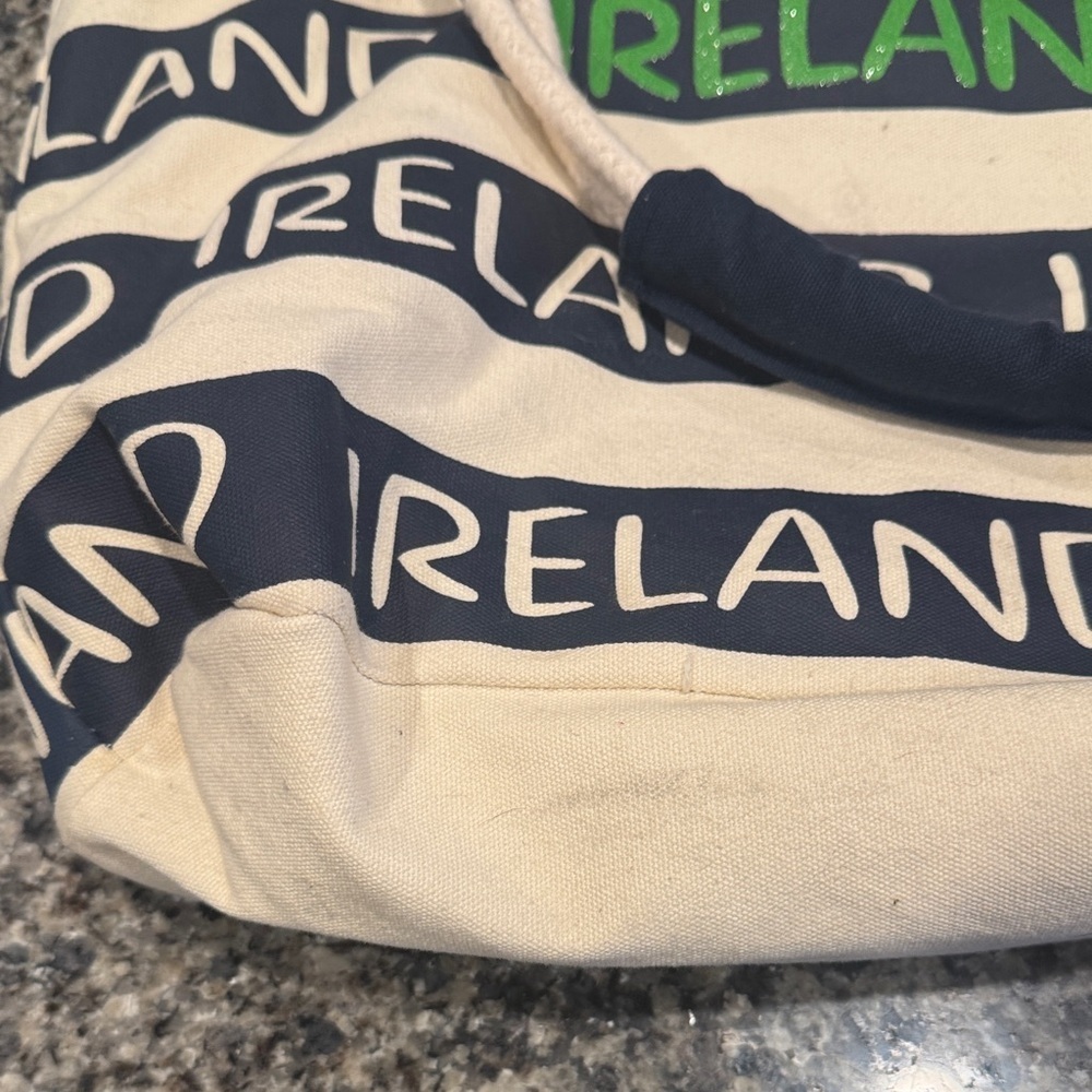Ireland Canvas Tote Bag - Cream and Navy - Picture 8 of 8